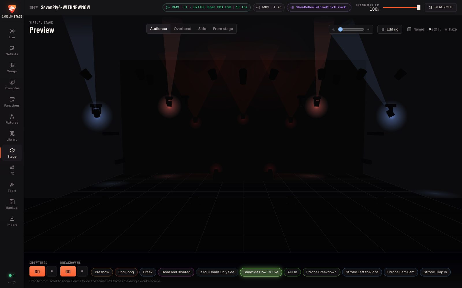 A coloured look on the 3D stage preview